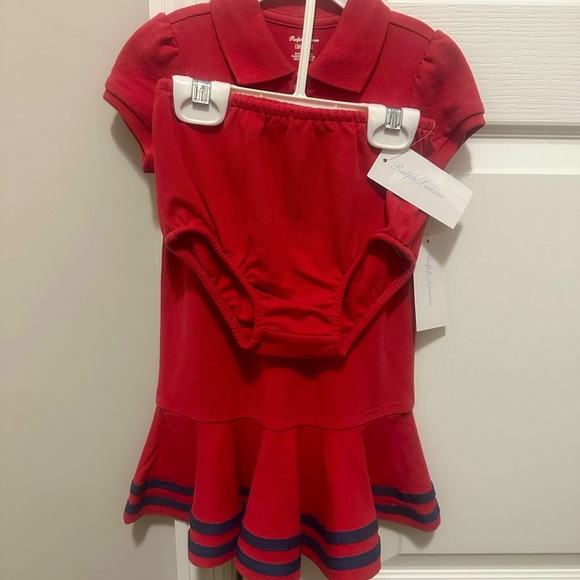 NWT Ralph Lauren red and navy toddler sz.18M 2piece dress set! Great present 🎁 - Picture 8 of 16